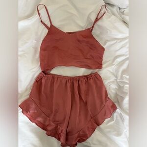 Mauve Silky PJ Set